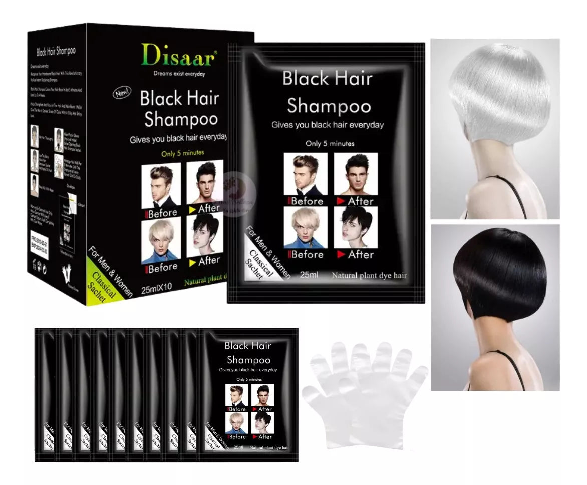 Shampoo Colorante Canas Negro Disaar